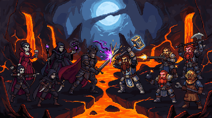 The Vampires clash with the Dwarves in a mighty battle